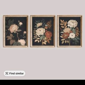 Unframed Canvas Floral Botanical Wall Art Set 20"x28".